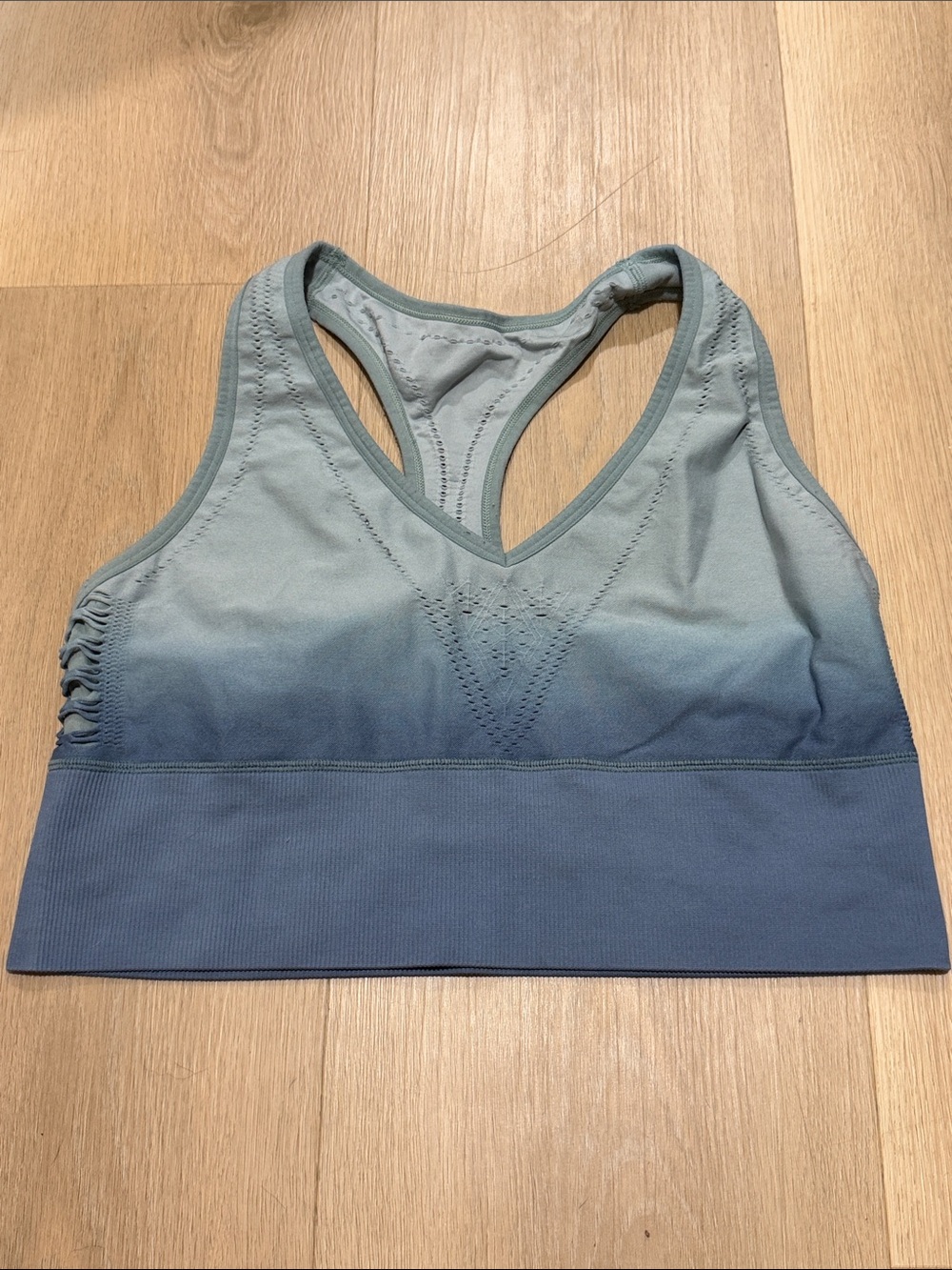 PINK Seamless Ombre Racerback Sports Bra - Blue Gradient